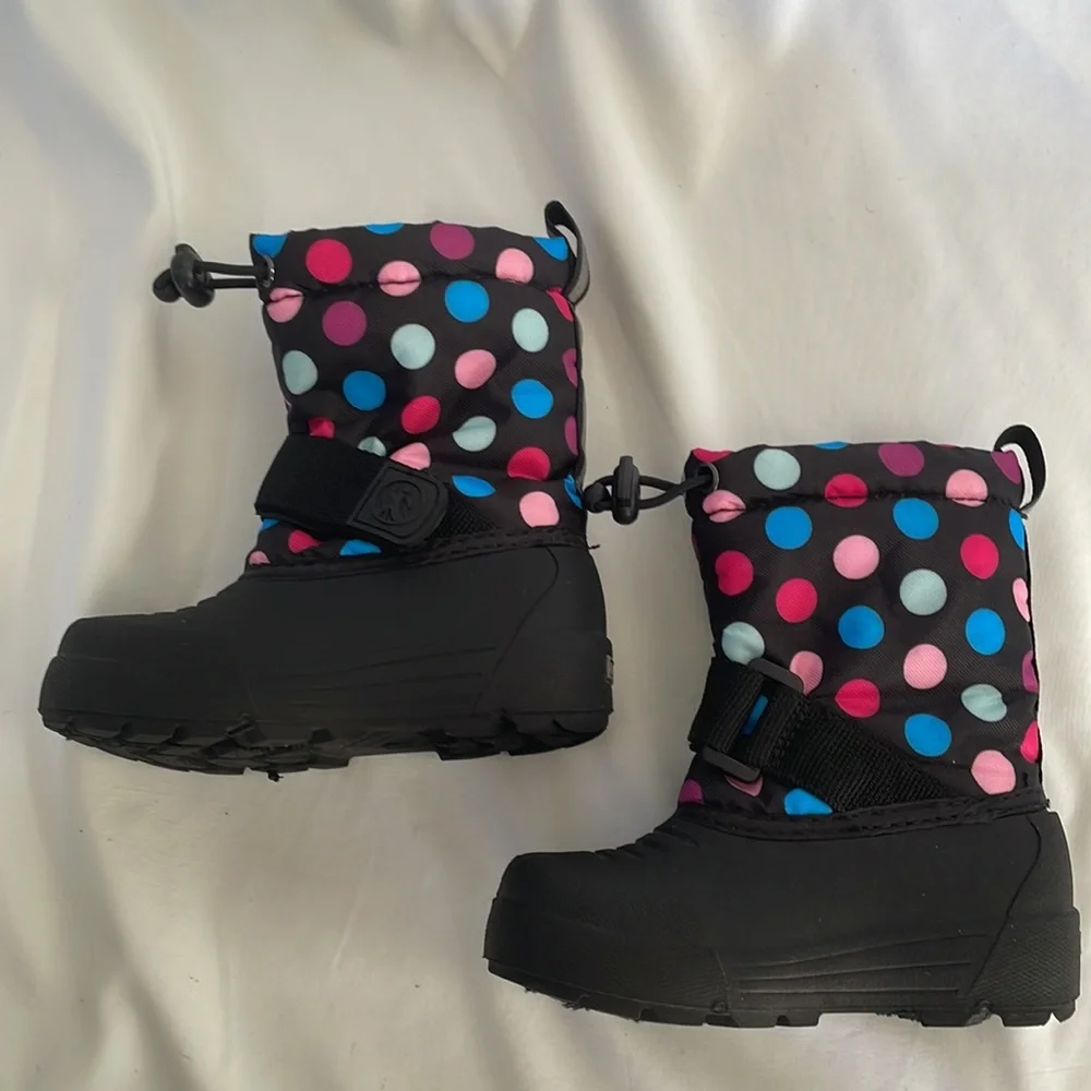 North side Pink Purple‎ Blue Polka Dot Adjustable Thinsulate Snow Winter Boots